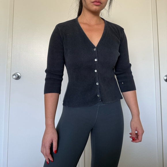 rampage black button up cardigan - Picture 4 of 6